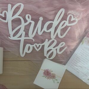 White 'Bride to Be' Sign
